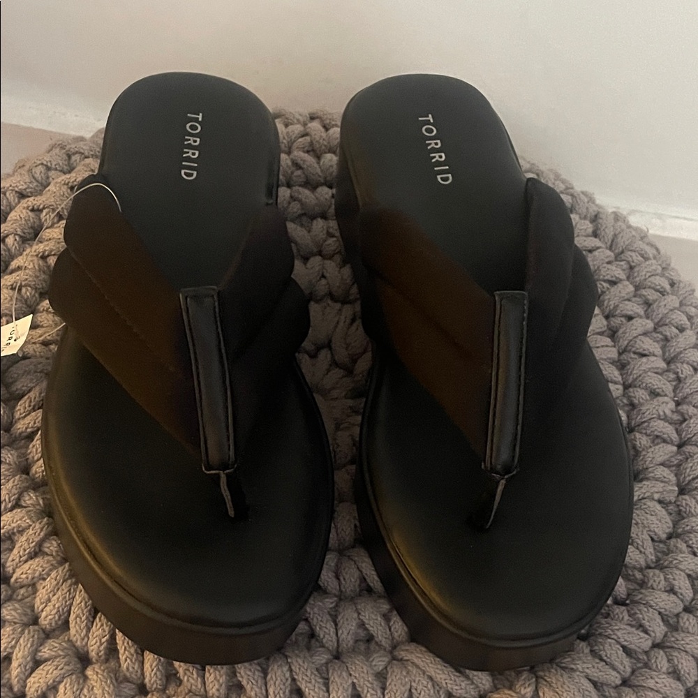 Torrid Black Platform Flip Flops